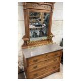 Antique marble top vanity dresser