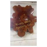 Vintage wood slab wall clock