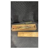 Antique soldering iron kit in box with