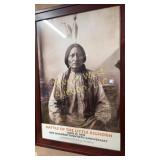 Sitting Bull poster, 120 year, framed with glass