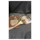 Traditional Salish dance fan and Tobacco pouch