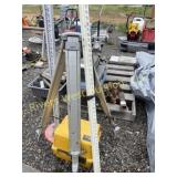 Laser plane leveling system with tripod and 2