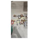 Small lot of pin anchor shackle, various small