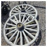 Two 35' Vintage wagon wheels