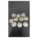 Ten 2009 American Eagles Silver Dollars  1oz