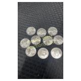 Ten 2009 American Eagles Silver Dollars  1oz