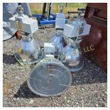 Four 400 watt hanging shop lights