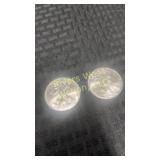 Two 2009 American Eagle silver dollars