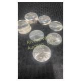Twenty 2009 American Eagle silver dollars