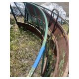 Three piece metal hay feeder