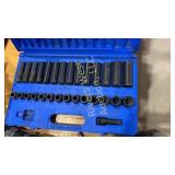 Full set of metric impact half inch drive