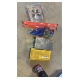 Assortment of Allen wrenches, drill bits and