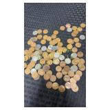 110 assorted wheat Pennies