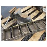 Heavy duty 6' jaw vise and 3 metal hardware bins