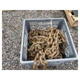 Crate full of load and recovery chain