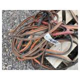 Two sets of jumper cables