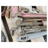 Assortment of pipe wrenches 14'-24'