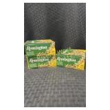 Three boxes of Remington 22 long rifle ammunition