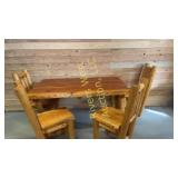 Log dinning table and chairs
