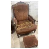 Vintage chair and footstool