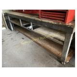 Custom built rolling work bench steel frame