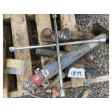 Assortment of stinger hitches and trailer jack