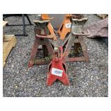 Two 12 ton jack stand and one 5 ton jack stand