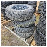 Set of four AT27X9-14 Tires and 4 hole rims