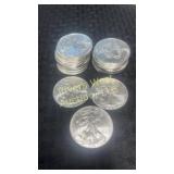 Twenty 2009 American Eagle Silver Dollars