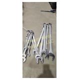 Lot of large combination wrenches from 1' to 2'.