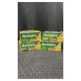Four boxes of Remington 22 long rifle ammunition,