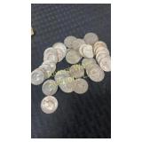 Forty 1964 silver Washington quarters