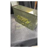 Tin ammo can full of old black powder bullets