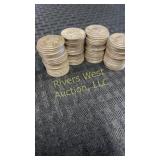 Eighty pcs of 1939-1943 Washington silver quarters