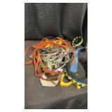 8 climbing carabiners and other climbing straps