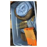 Tote with 2 sleeping bags and a small box of golf