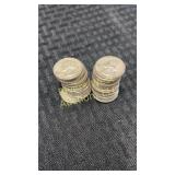 Forty pcs of 1960-1964 Washington silver quarters