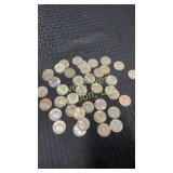 Forty 1964 silver Washington quarters