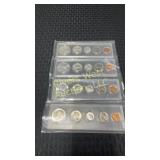 Four Uncirculated full sets from 1961, 1962,