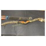 Fasco recurve bow 50# @ 52' quiver and 8 arrows