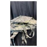 Camouflage US military backpack set with a water