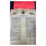 John F Kennedys inaugural address replica 11x14ï¿½