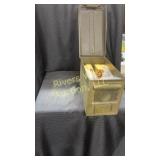 Ammo can full of misc brass and 1 partial box of