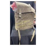 Military bag with hunting camouflage supplies