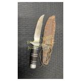 Knife and leather sheath