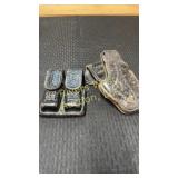 Leather pistol and magazine holster made by Davis