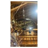 Propane wagon wheel chandelier