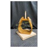 Vintage saddle stirrup on a display