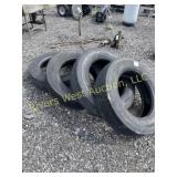Set of four take off trailer tires 225-70R19.5