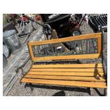 50' Cast iron and wood bench